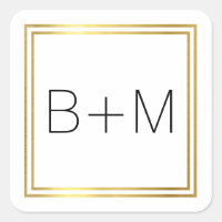 minimal simple, clean and clear monogram on white 