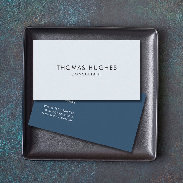 Minimal Simple Clean Blue Networking Consultant Business Card (Creator Uploaded)