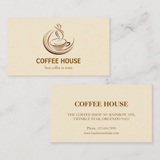 Minimal Simple Coffee Shop barista business Card (Front/Back)