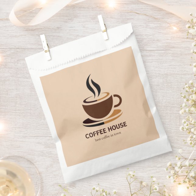 Minimal Simple Coffee Shop barista  Favour Bags (Clipped)
