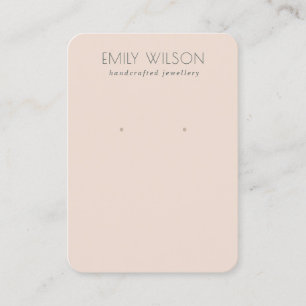 Minimal Simple Dusky Blush Pink Earring Display Business Card
