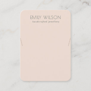 Minimal Simple Dusky Blush Pink Necklace Display Business Card