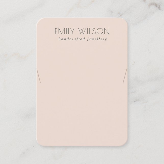 Minimal Simple Dusky Blush Pink Necklace Display Business Card (Front)