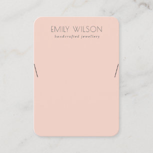 Minimal Simple Dusky Peach Necklace Display Business Card