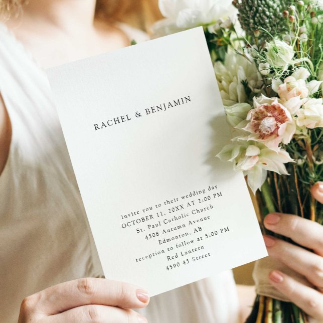 Minimal Simple Elegant Black & White Wedding Chic Invitation (Creator Uploaded)
