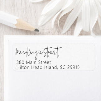 Minimal Simple Elegant Script Return Address Label