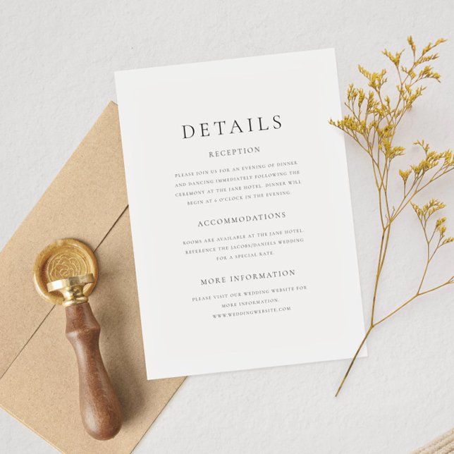 Minimal Simple Elegant Serif Typography Wedding Enclosure Card (Creator Uploaded)