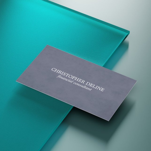 Minimal Simple Elegant Textured Blue Consultant Business Card (Creator Uploaded)