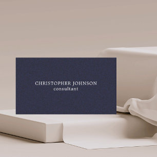 Minimal Simple Elegant Textured Blue Consultant Business Card