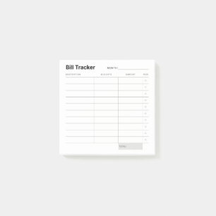 Minimal Simple Expense Tracker Post-it Notes