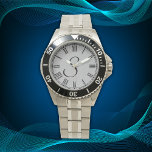 Minimal Simple Initial Monogram Roman Numerals | Watch<br><div class="desc">Elevate your style with this sophisticated stainless steel bracelet watch, designed for men who appreciate timeless elegance. The sleek grey dial is adorned with striking black Roman numerals and a refined black initial monogram, creating a sharp and distinguished look. Crafted for durability and comfort, this watch is perfect for both...</div>
