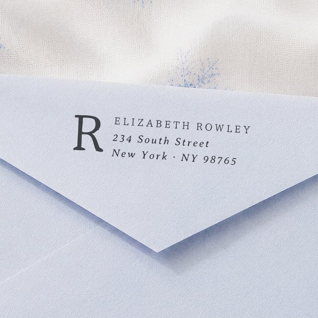 Minimal Simple Initial Return Address Rubber Stamp (Creator Uploaded)