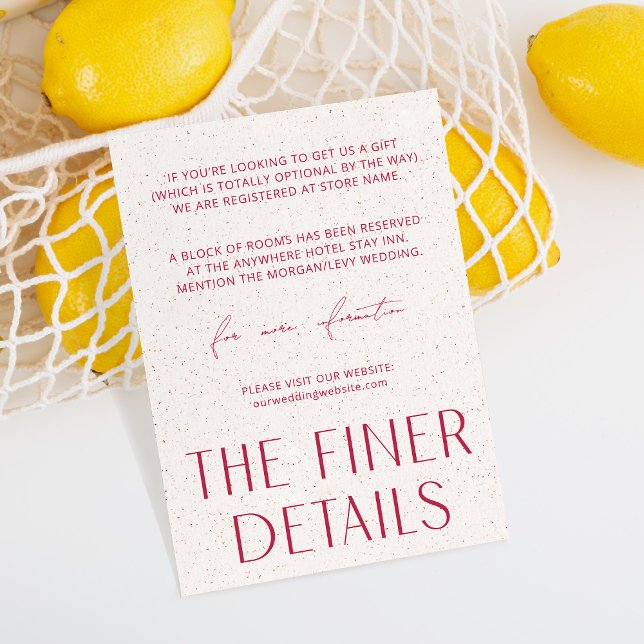 Minimal Simple Magenta & Texture The Finer Details Enclosure Card (Creator Uploaded)