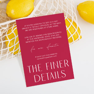 Minimal Simple Magenta The Finer Details  Enclosure Card