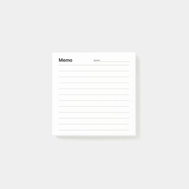 Minimal Simple Memo Line Post-it Notes (Front)