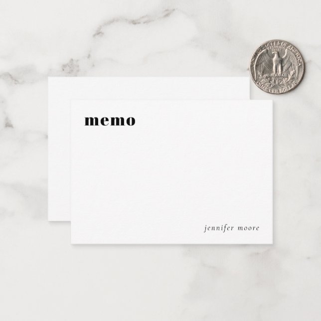 Minimal Simple Memo Planner Note Card (Front/Back In Situ)