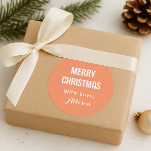 Minimal Simple Modern Chic Colorful Christmas  Classic Round Sticker