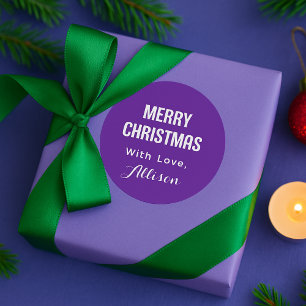 Minimal Simple Modern Chic Typography Christmas Classic Round Sticker