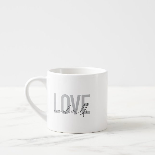 Minimal, simple, modern cool design Love Nashville Espresso Cup (Left)