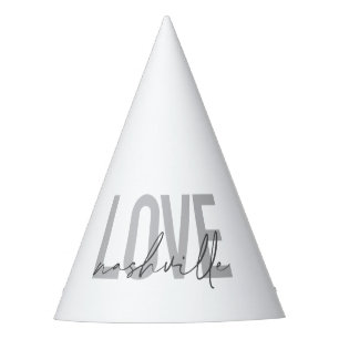 Minimal, simple, modern cool design Love Nashville Party Hat