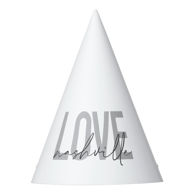 Minimal, simple, modern cool design Love Nashville Party Hat (Front)