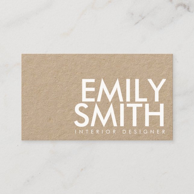 Minimal Simple Modern Kraft Business Card (Front)