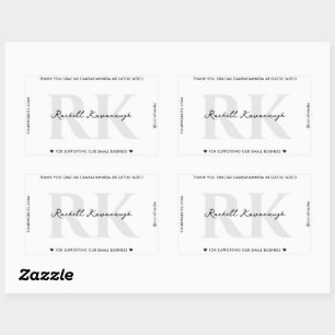 Minimal Simple Modern Marketing Monogram Clean Rectangular Sticker