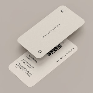 Minimal Simple Modern Professional Sand QR Business Card