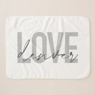 Minimal, simple, modern, urban design Love Denver Sherpa Blanket