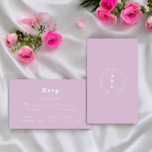 Minimal simple monogram Wedding RSVP  Enclosure Card