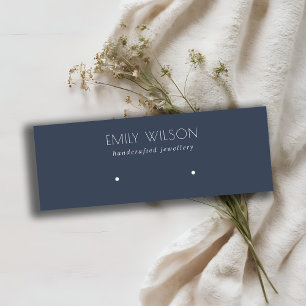 Minimal Simple Navy Blue Dark Necklace Display Mini Business Card