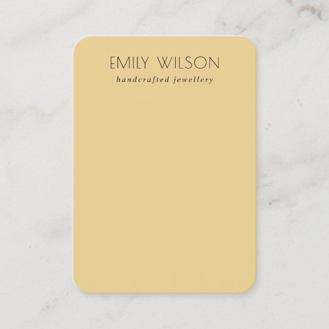 Minimal Simple Ochre Yellow Blank Jewellery Displa Business Card (Front)
