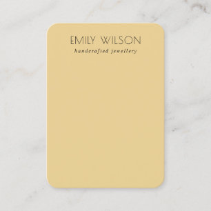 Minimal Simple Ochre Yellow Blank Jewelry Display Business Card
