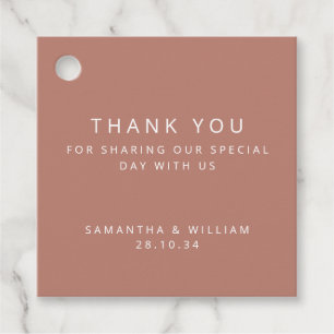 Minimal simple old rose wedding  favour tags