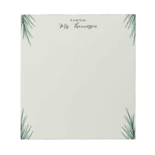 Minimal Simple Palm Floral Teacher Notepad
