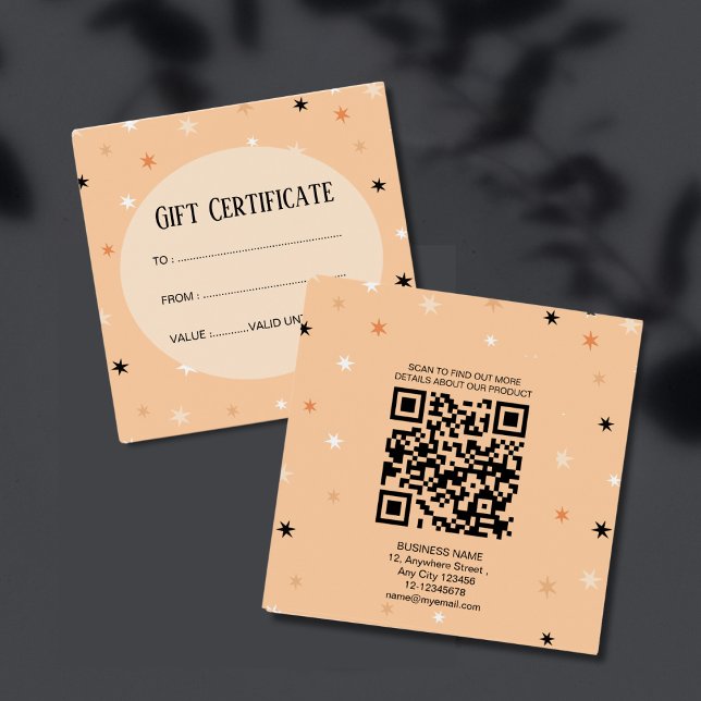 Minimal Simple Pastel Orange Black Star Pattern  (Creator Uploaded)