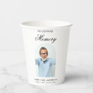 Minimal Simple Photo Arch Memorial Paper Cups