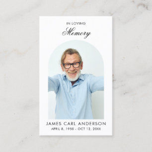 Minimal Simple Photo Arch Memorial Prayer Card