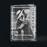 Minimal Simple Photo Elegant Christmas Holiday Card<br><div class="desc">Elegant photo Christmas card featuring a minimal and modern design with a simple border and "merry christmas" over your favourite picture.  The inside has a second picture along with your personalised message in black and white.</div>
