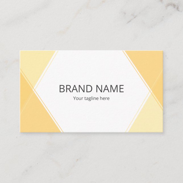Minimal Simple Pop Yellow Orange Line Frame Business Card (Front)