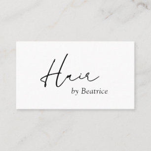 Minimal Simple QR Code Modern Hair Stylist Elegant Business Card