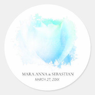 Minimal Simple Rose Floral Wedding Couples Classic Round Sticker