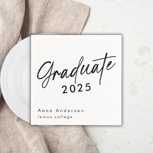 Minimal Simple Script Custom Graduation Grad Napkin