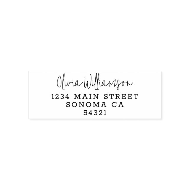 Minimal Simple Script Modern Return Address  Self-inking Stamp (Design)