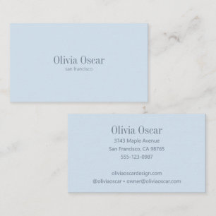 Minimal Simple Soft Blue Modern Professional Business Card