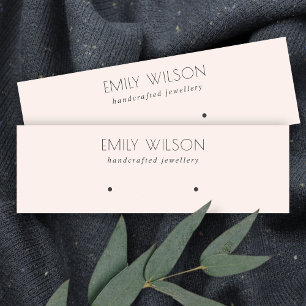 Minimal Simple Soft Blush Pink Earring Display Mini Business Card