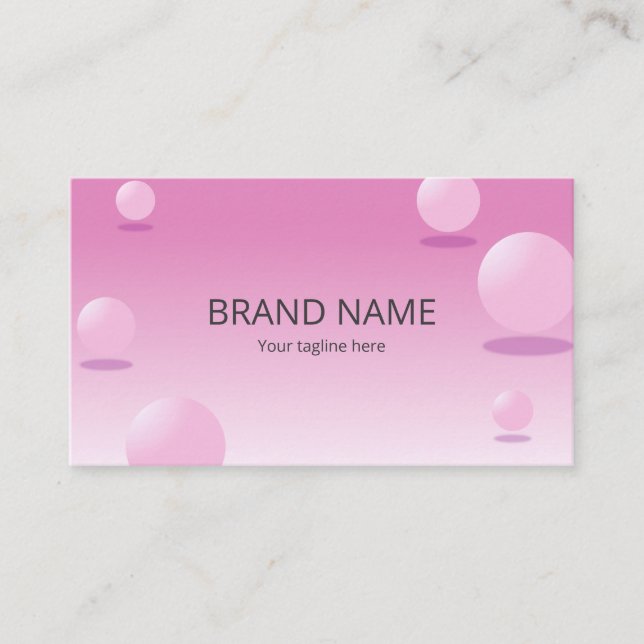Minimal Simple Stylish Modern Pink Circle Business Card (Front)