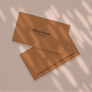 Minimal Simple Terracotta Black Clean Space Modern Business Card