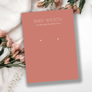 Minimal Simple Tomato Red Muted Earring Display Business Card