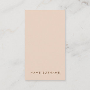 Minimal Simple Typo Peach Vertical Business Card